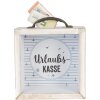 Clayre & Eef 65878 Cutie de bani Alb 15x8x18 cm Stil rustic MDF Sticlă