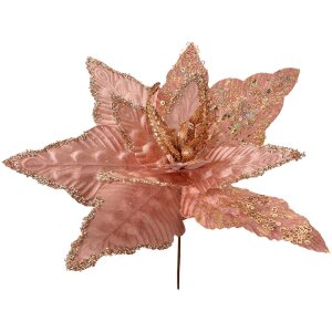 Clayre & Eef 66123 Weihnachtsdeko Blume Rosa...