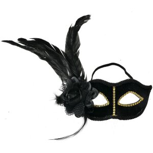 Clayre & Eef 66189 Maske Schwarz Gold 22x9x21 cm...