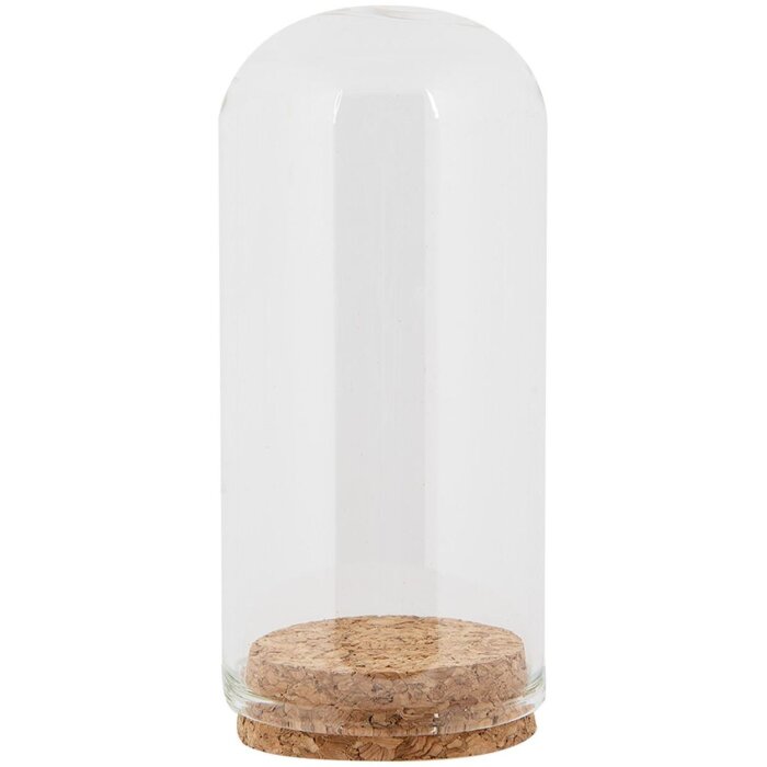Clayre & Eef Glasglocke Glas Ø5x10cm Transparent mit Korkboden Deko