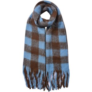 Juleeze JZSC0819BL Schal Blau-Braun 39x200cm weiche...