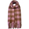 Juleeze JZSC0819P Schal Rosa-Braun kariert 39x200 cm
