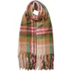 Juleeze JZSC0820GR Eșarfă Green Brown Pink Check 35x212 cm Fringes Ladies