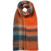 Juleeze JZSC0820O Eșarfă Orange în carouri 35x212 cm Accesoriu pentru femei