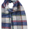 Juleeze JZSC0824BL Damen Schal Blau Grau Kariert 50x200 cm