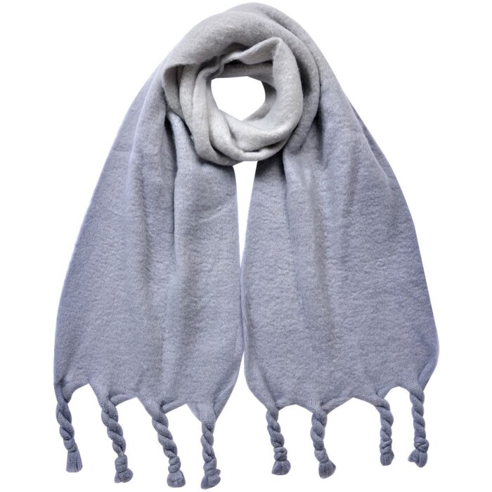 Juleeze eșarfă gri 32x220 cm cu franjuri moale și elegant