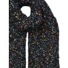 Juleeze JZSC0829Z Eșarfă negru 14x146 cm Sintetic cu accente colorate