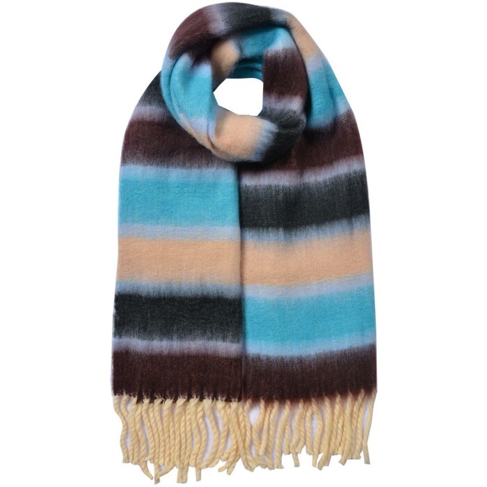 Juleeze JZSC0832BL Eșarfă Blue Black 37x210 cm Ladies Fringes