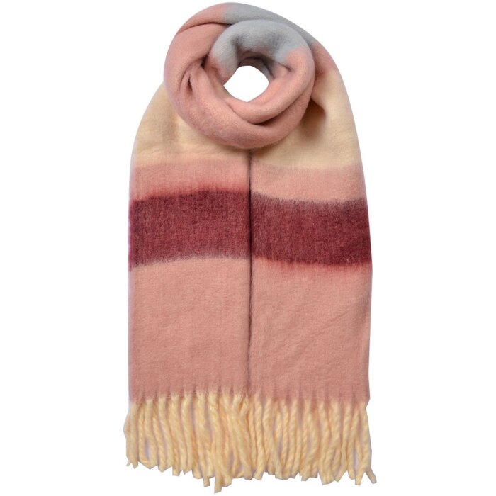 Juleeze JZSC0832P Eșarfă roz bej 37x210 cm Doamnelor cu franjuri