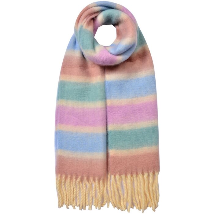 Juleeze JZSC0832PA Eșarfă violet 37x210 cm cu franjuri cu dungi