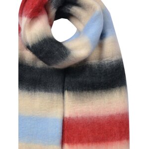 Juleeze JZSC0832R Schal 37x210 cm Rot Blau Beige Fransen...