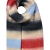 Juleeze JZSC0832R Eșarfă 37x210 cm Roșu Albastru Bej Fringed Stripes