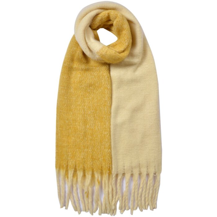 Juleeze JZSC0835Y Eșarfă galbenă 40x240 cm cu franjuri sintetice Doamnelor