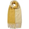 Juleeze JZSC0835Y Eșarfă galbenă 40x240 cm cu franjuri sintetice Doamnelor