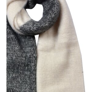 Juleeze JZSC0835Z Schal Schwarz Creme 40x240 cm Fransen...