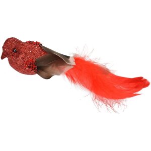 Clayre & Eef 66138 Decorațiune pasăre Set de 2 Red...