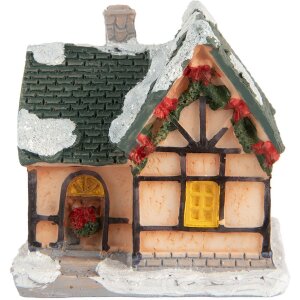 Clayre & Eef 6PR5733 Dekoration Haus mit LED Orange...