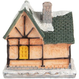 Clayre & Eef 6PR5733 Decorațiune Casă cu LED portocaliu verde 6x5x6 cm