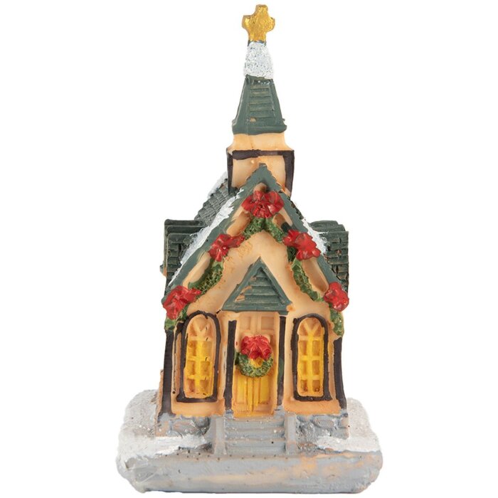 Clayre & Eef 6PR5736 Decorațiune Casa LED 6x5x9 cm Poliresină Portocaliu Verde