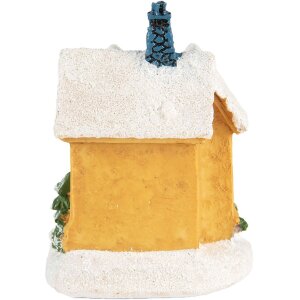 Clayre & Eef 6PR5738 Dekoration Haus mit LED Gelb Weiß Ø 6x9 cm