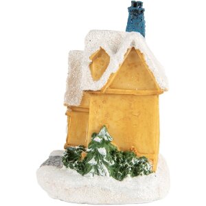 Clayre & Eef 6PR5738 Dekoration Haus mit LED Gelb Weiß Ø 6x9 cm