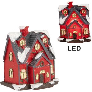 Clayre & Eef 6PR5739 Dekoration Haus LED Rot Grau...