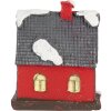Clayre & Eef 6PR5739 Dekoration Haus LED Rot Grau 6x5x7 cm Polyresin