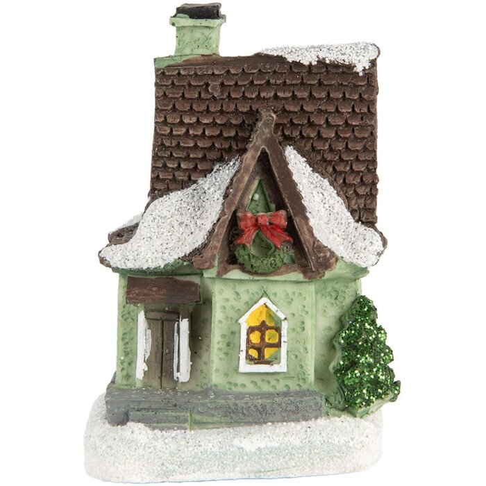 Clayre & Eef 6PR5740 Decorațiune Casă cu LED 5x5x8 cm Poliresină Decorațiune de Crăciun