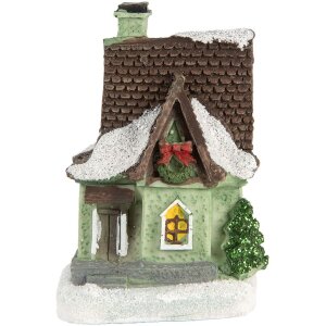 Clayre & Eef 6PR5740 Dekoration Haus mit LED 5x5x8 cm...