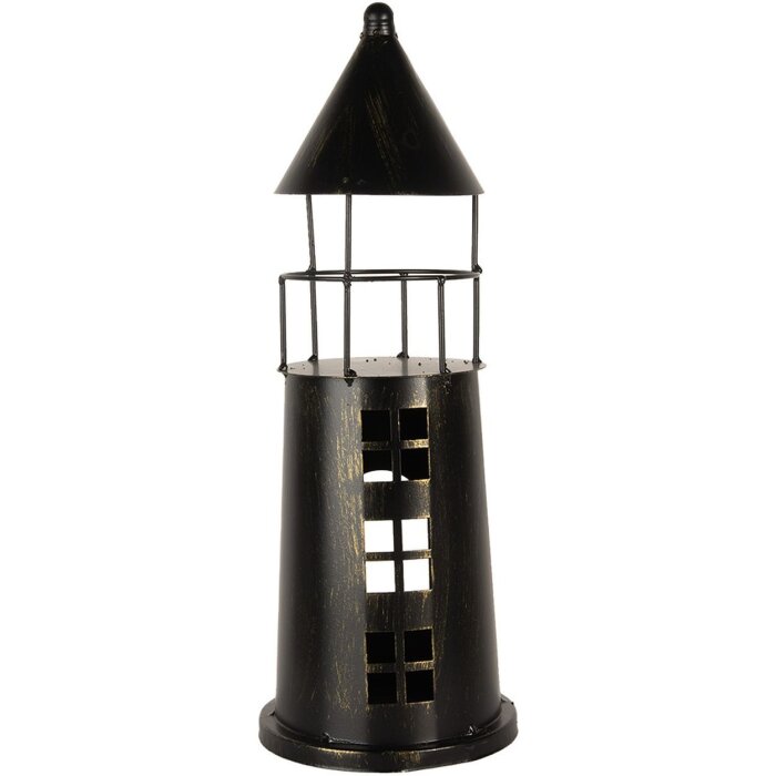 Clayre & Eef 6Y5790 Far decorativ negru Ø16x45 cm Metal Stil rustic