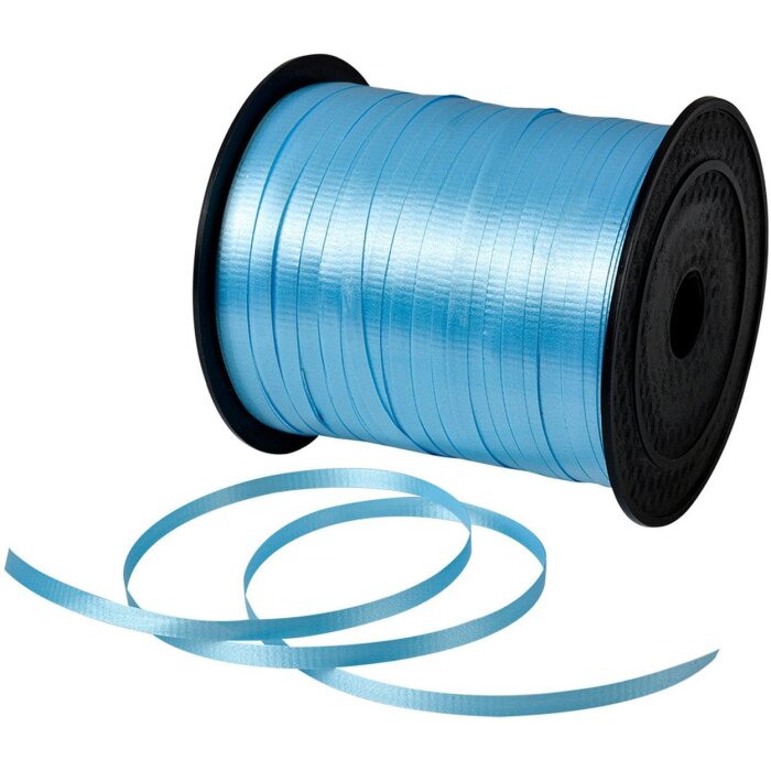 Clayre & Eef Ribbon albastru 0,5 cm x 228 m plastic lucios
