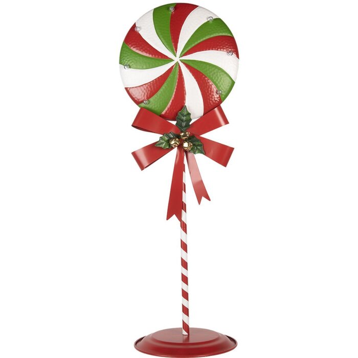 Clayre & Eef 6Y5635 Decorațiune Lollipop LED 36x29x100 cm Metal Roșu Verde