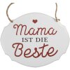 Clayre & Eef 6Y5687 Semn cu text Mama este cel mai bun fier alb 18x1x15 cm