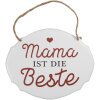 Clayre & Eef 6Y5687 Semn cu text Mama este cel mai bun fier alb 18x1x15 cm