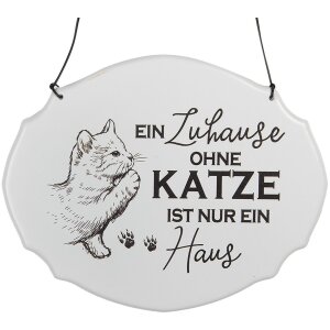 Clayre & Eef 6Y5688 Textschild Ein Zuhause ohne Katze...