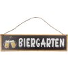 Clayre & Eef 6Y5693 Text Sign Beer Garden Brown White 40x1x10 cm Vintage Iron