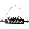 Clayre & Eef Text semn Mamas stea bucătărie negru 50x1x14 cm fier iută frânghie