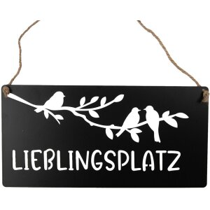 Clayre & Eef 6Y5697 Textschild Lieblingsplatz Schwarz...