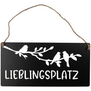 Clayre & Eef 6Y5697 Textschild Lieblingsplatz Schwarz...