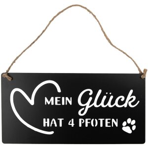 Clayre & Eef 6Y5698 Textschild Mein Glück hat 4...