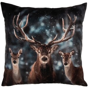 Clayre & Eef KT021.411 Kissenhülle Hirschmotiv...