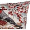 Clayre & Eef capac pernă păsări de iarnă albastru-roșu 45x45 cm stil țară