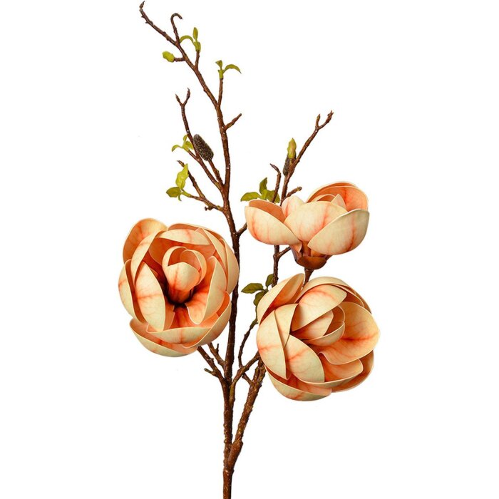 Clayre & Eef 5PL0169Y Decorațiune ramură cu flori galben maro 20x20x106 cm