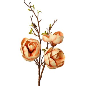 Clayre & Eef 5PL0169Y Decorațiune ramură cu flori galben maro 20x20x106 cm