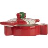 Clayre & Eef 6CE2148 Vorratstopf mit Deckel Keramik Rot 14x10x8 cm Landhausstil