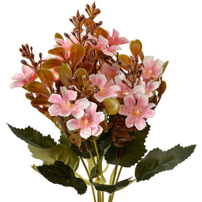 Clayre & Eef 6PL0380P Kunstblume Rosa 10x10x33 cm Kunststoff Deko