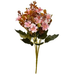 Clayre & Eef 6PL0380P Kunstblume Rosa 10x10x33 cm Kunststoff Deko