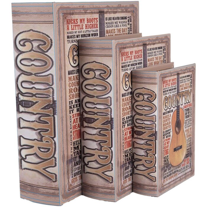 Clayre & Eef 66258 Aufbewahrungsbox Set 3er Retro Vintage Holz Beige Braun