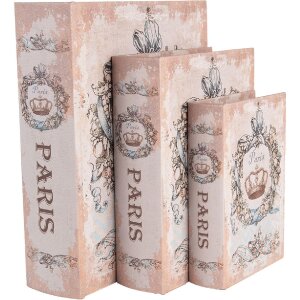 Clayre & Eef Aufbewahrungsboxen Paris 3er Set Beige...
