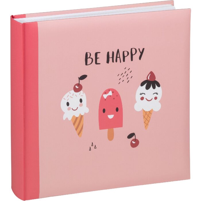 Walther Kinderalbum Be Happy Rosa 26x25cm 50 Seiten Kunstdruck Pergaminseiten